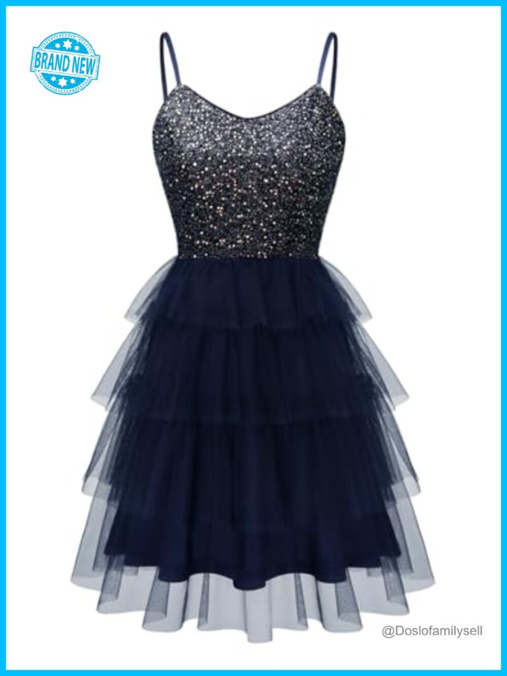 Sequin Mini Dress with Adjustable Spaghetti Straps - Party Prom Homecoming Dress